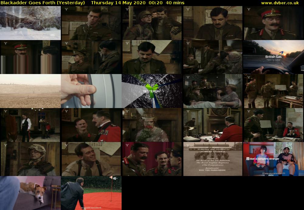 Blackadder Goes Forth (Yesterday) Thursday 14 May 2020 00:20 - 01:00