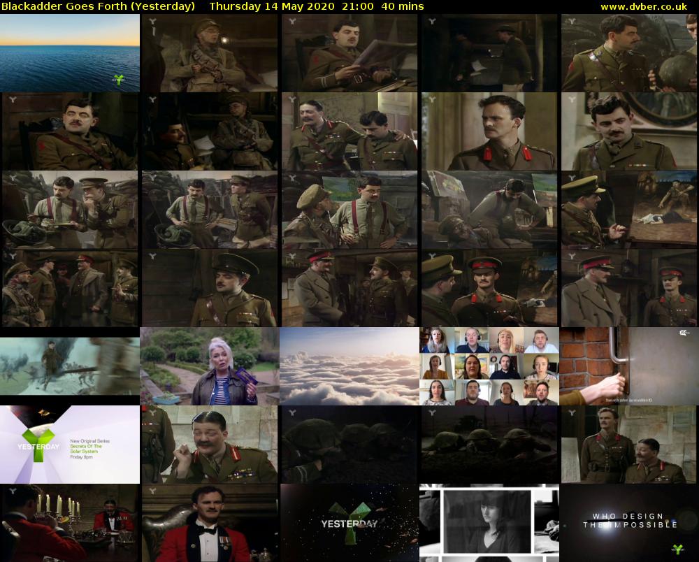 Blackadder Goes Forth (Yesterday) Thursday 14 May 2020 21:00 - 21:40