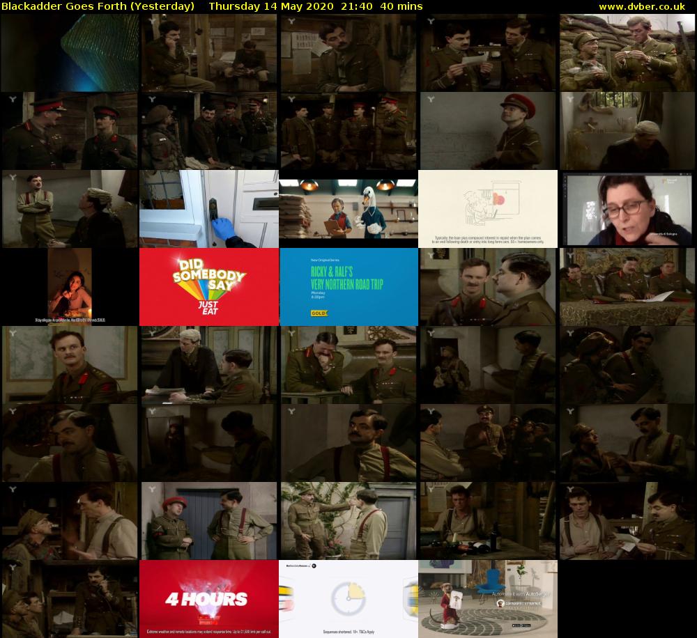 Blackadder Goes Forth (Yesterday) Thursday 14 May 2020 21:40 - 22:20