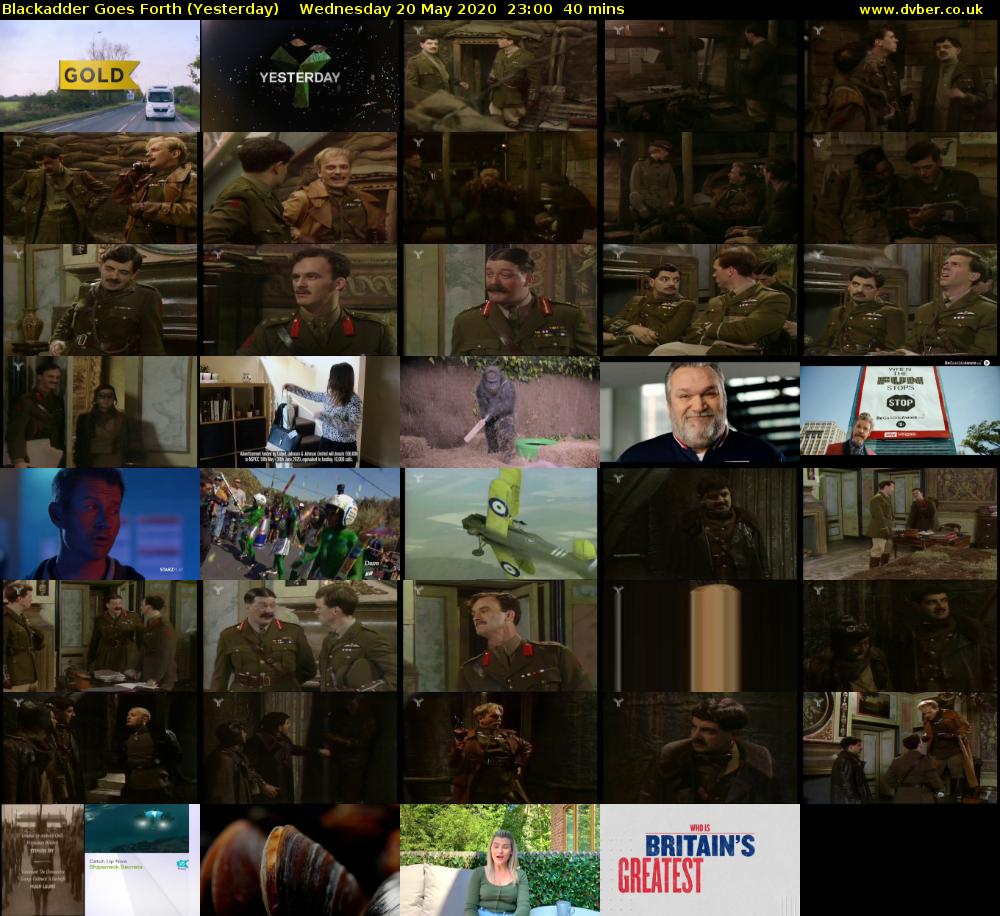 Blackadder Goes Forth (Yesterday) Wednesday 20 May 2020 23:00 - 23:40