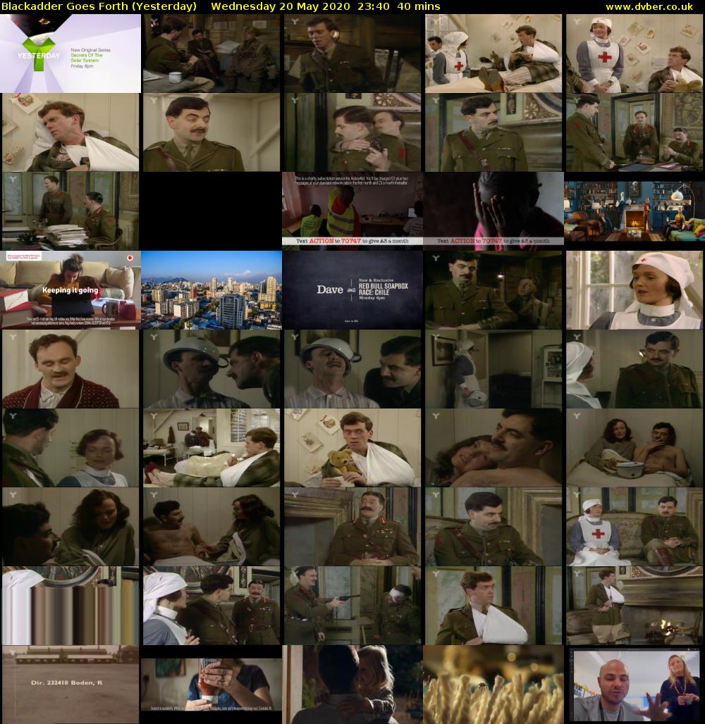 Blackadder Goes Forth (Yesterday) Wednesday 20 May 2020 23:40 - 00:20