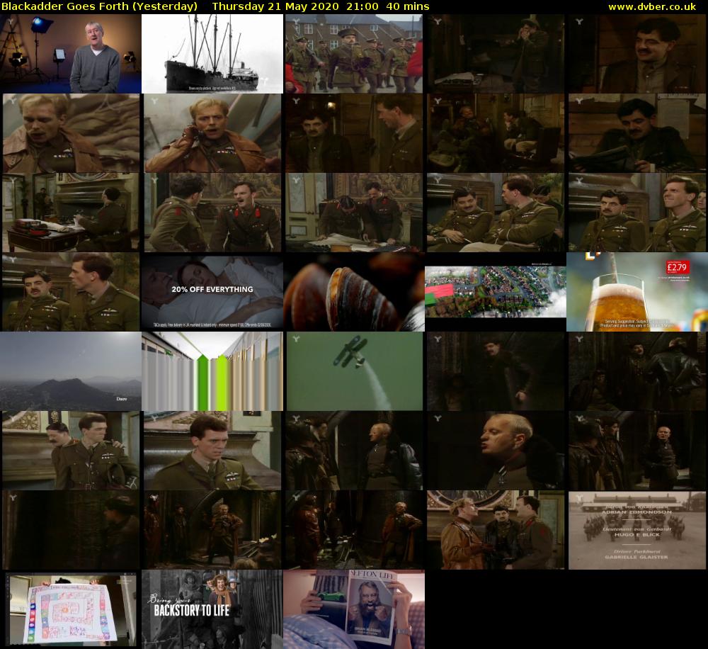 Blackadder Goes Forth (Yesterday) Thursday 21 May 2020 21:00 - 21:40