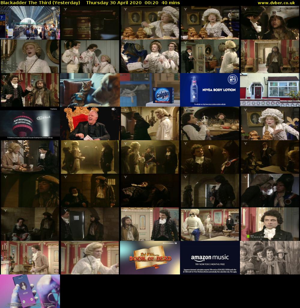 Blackadder the Third (Yesterday) Thursday 30 April 2020 00:20 - 01:00