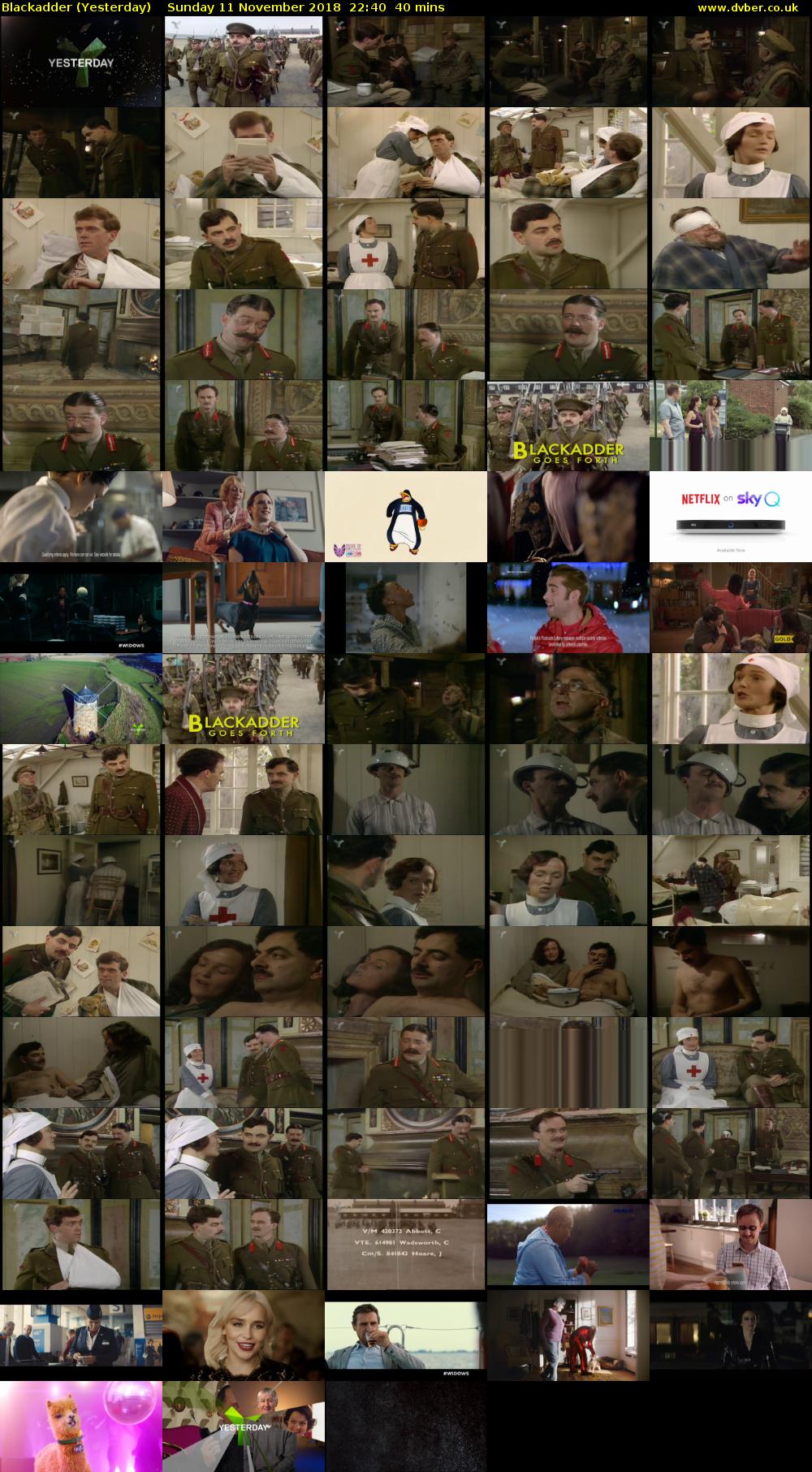 Blackadder (Yesterday) Sunday 11 November 2018 22:40 - 23:20