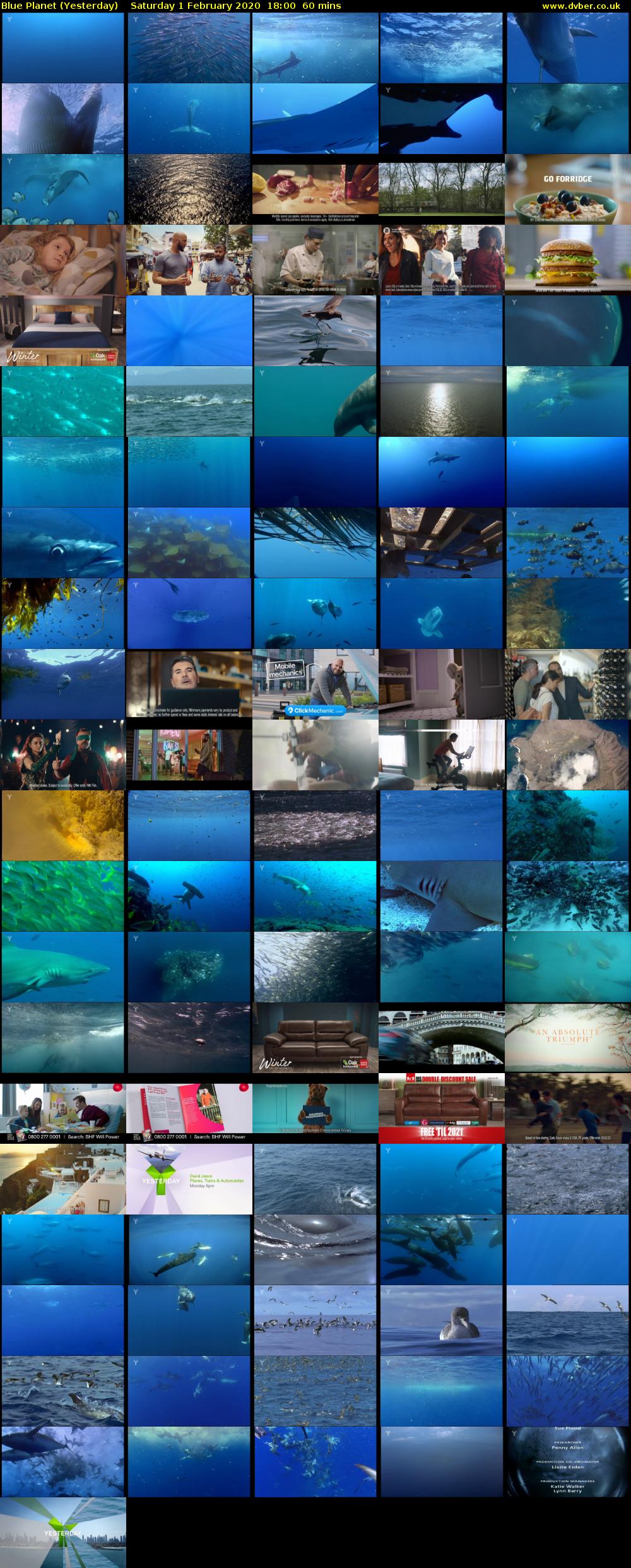Blue Planet (Yesterday) Saturday 1 February 2020 18:00 - 19:00
