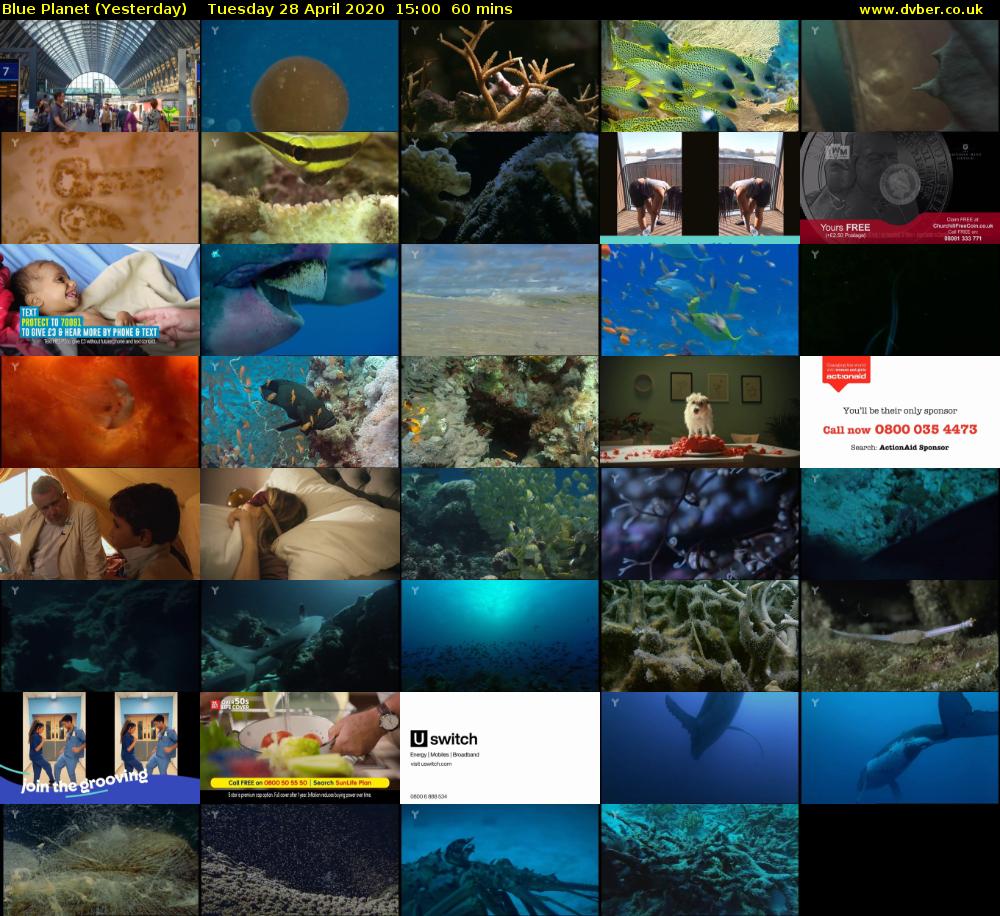 Blue Planet (Yesterday) Tuesday 28 April 2020 15:00 - 16:00