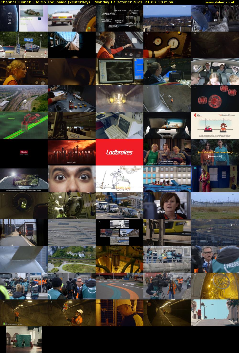 Channel Tunnel: Life On The Inside (Yesterday) Monday 17 October 2022 21:00 - 21:30