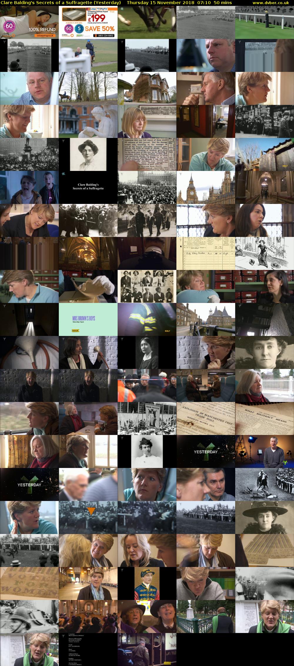 Clare Balding's Secrets of a Suffragette (Yesterday) Thursday 15 November 2018 07:10 - 08:00
