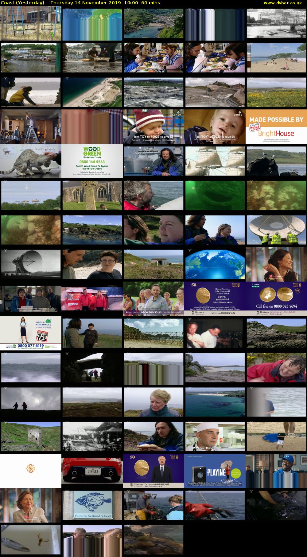 Coast (Yesterday) Thursday 14 November 2019 14:00 - 15:00