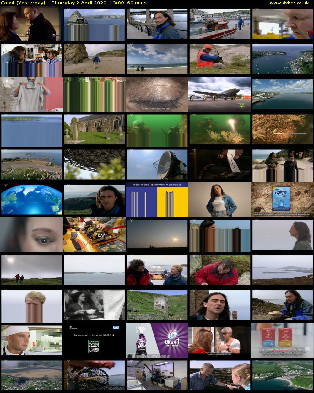 Coast (Yesterday) Thursday 2 April 2020 13:00 - 14:00