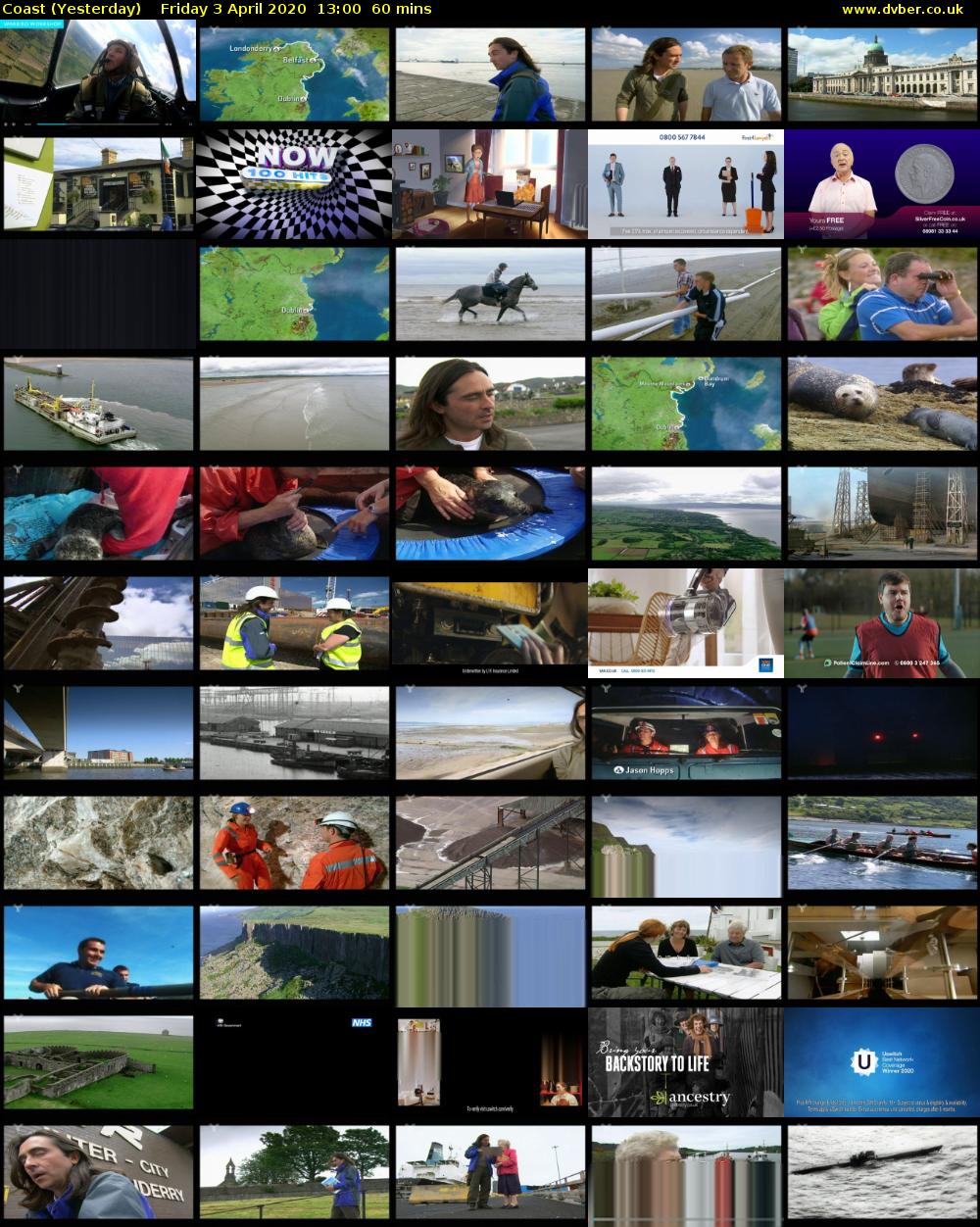 Coast (Yesterday) Friday 3 April 2020 13:00 - 14:00