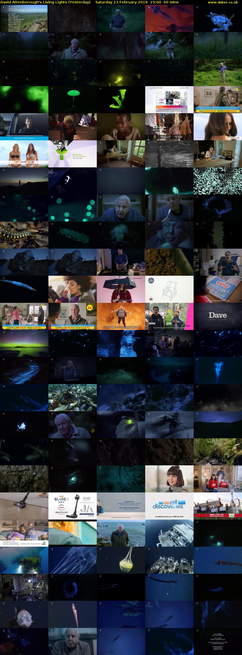 David Attenborough's Living Lights (Yesterday) Saturday 23 February 2019 15:00 - 16:00