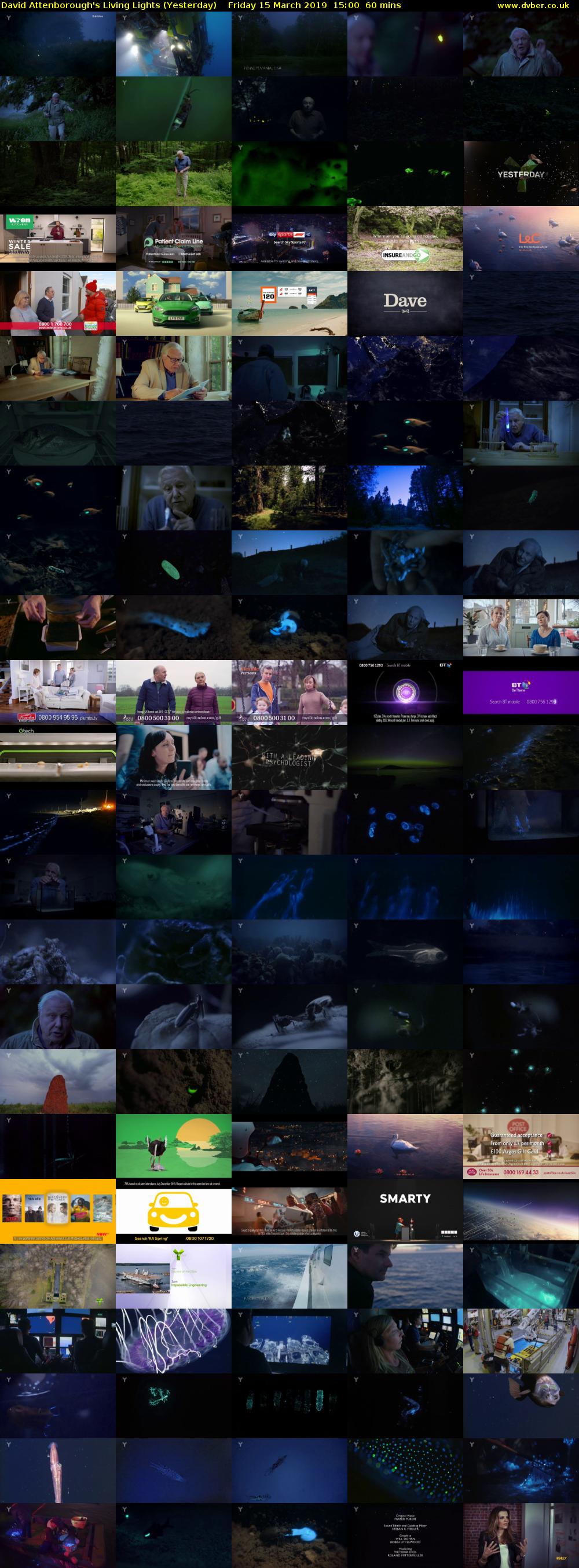 David Attenborough's Living Lights (Yesterday) Friday 15 March 2019 15:00 - 16:00