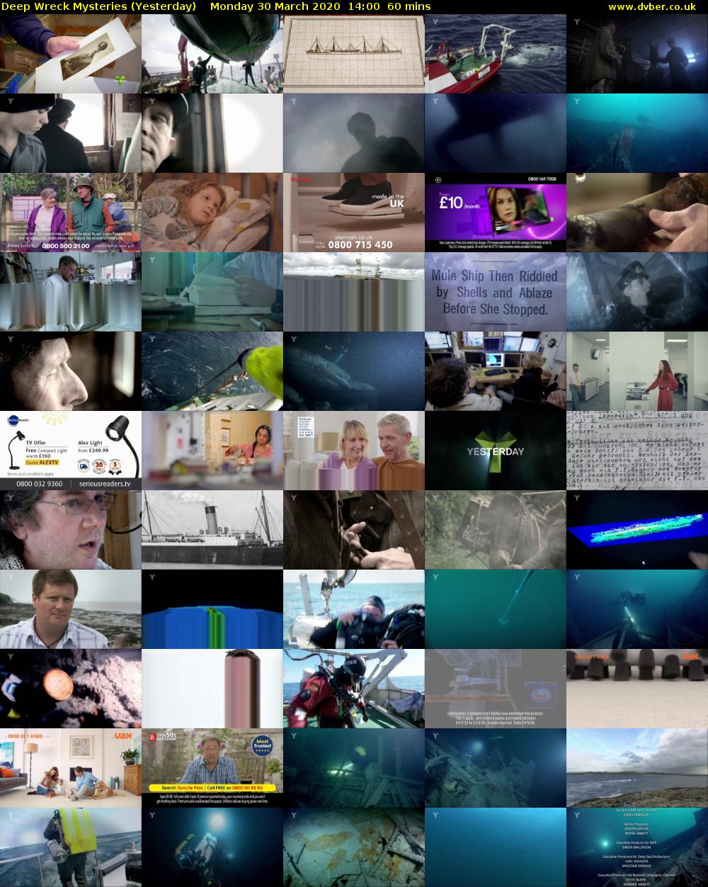 Deep Wreck Mysteries (Yesterday) Monday 30 March 2020 14:00 - 15:00