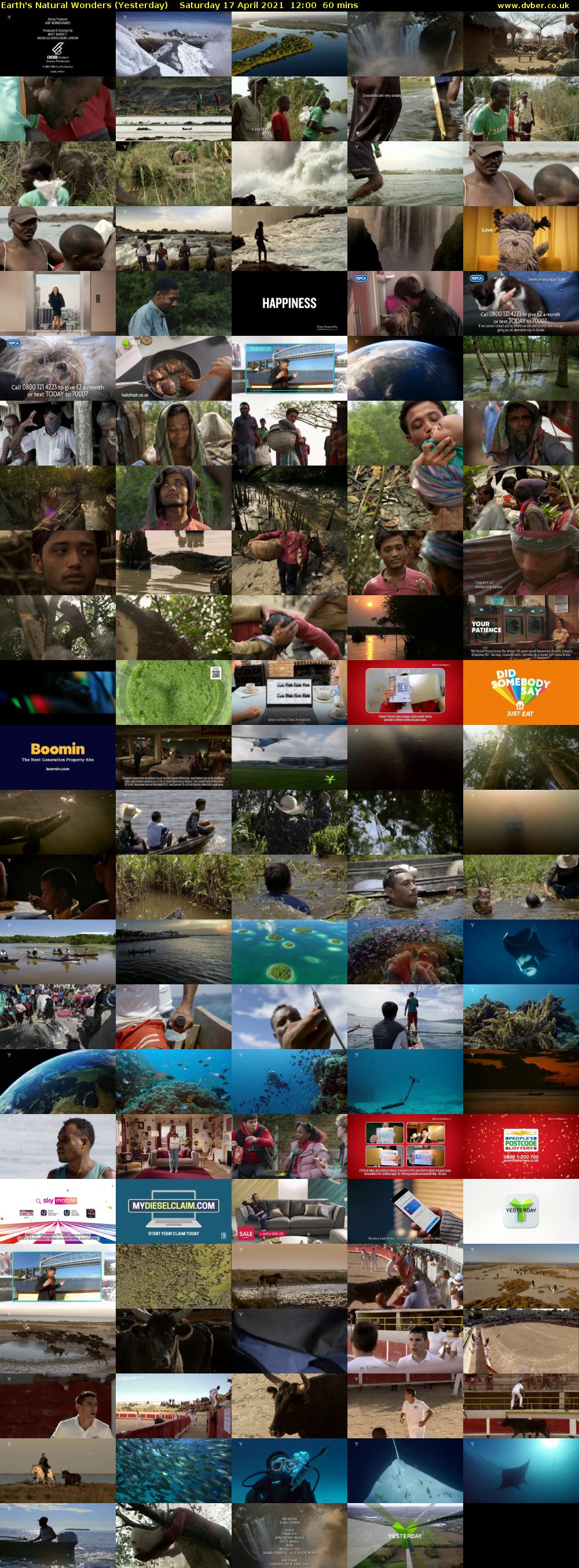 Earth's Natural Wonders (Yesterday) Saturday 17 April 2021 12:00 - 13:00