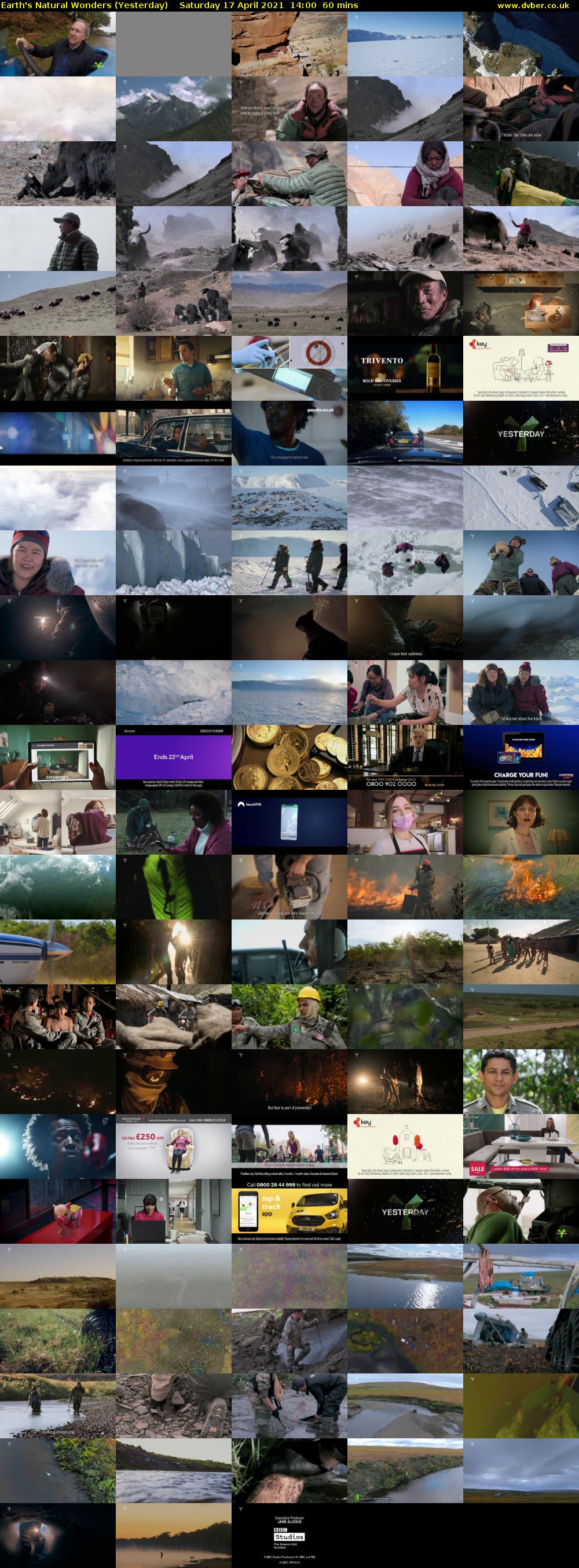 Earth's Natural Wonders (Yesterday) Saturday 17 April 2021 14:00 - 15:00