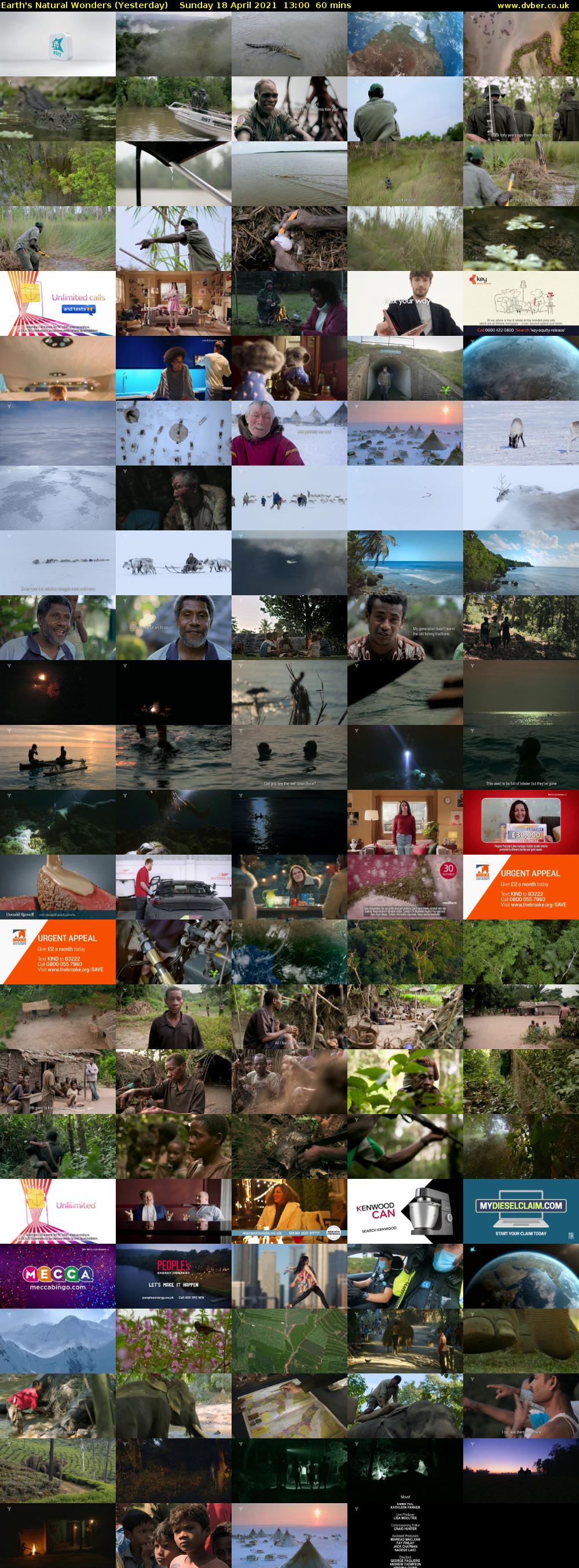 Earth's Natural Wonders (Yesterday) Sunday 18 April 2021 13:00 - 14:00