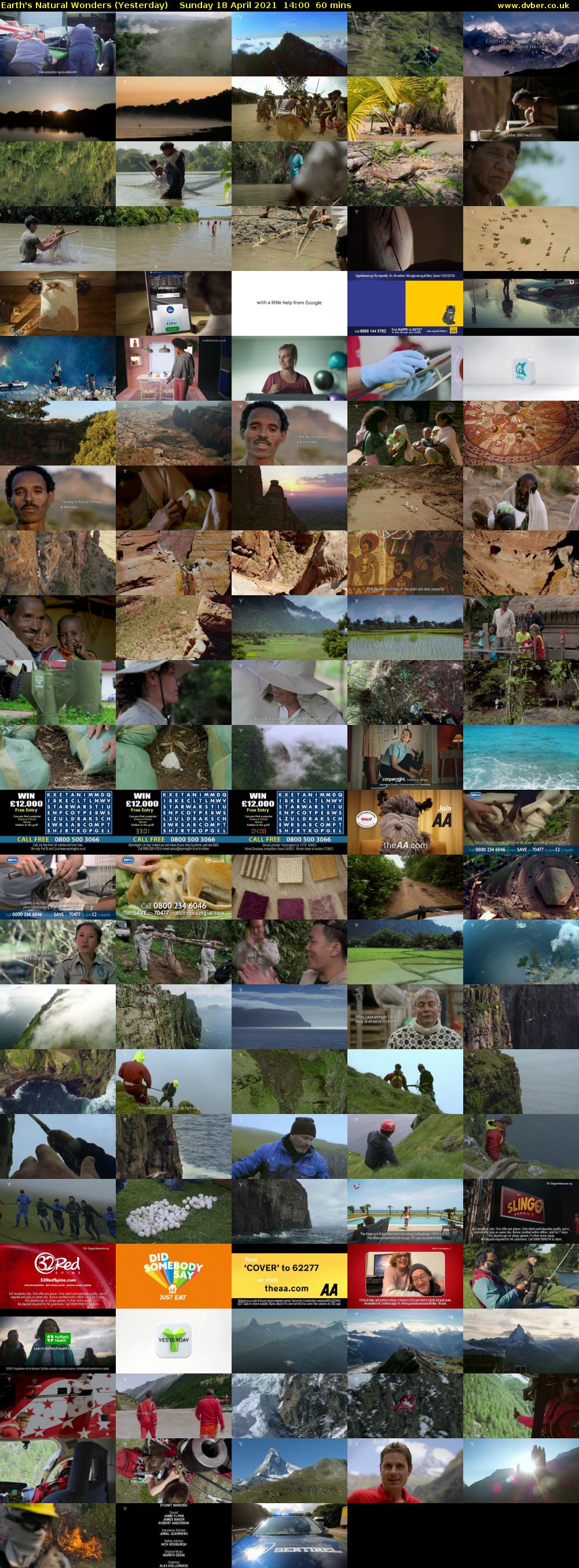 Earth's Natural Wonders (Yesterday) Sunday 18 April 2021 14:00 - 15:00