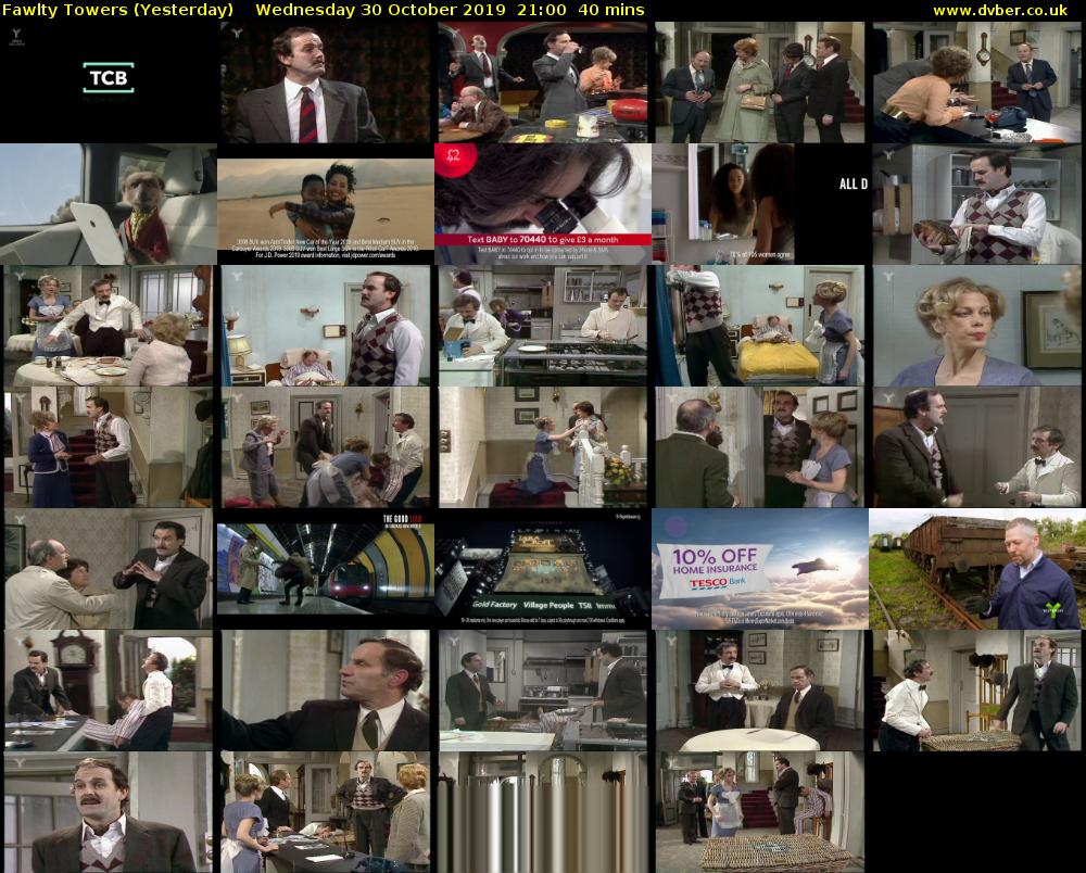Fawlty Towers (Yesterday) Wednesday 30 October 2019 21:00 - 21:40