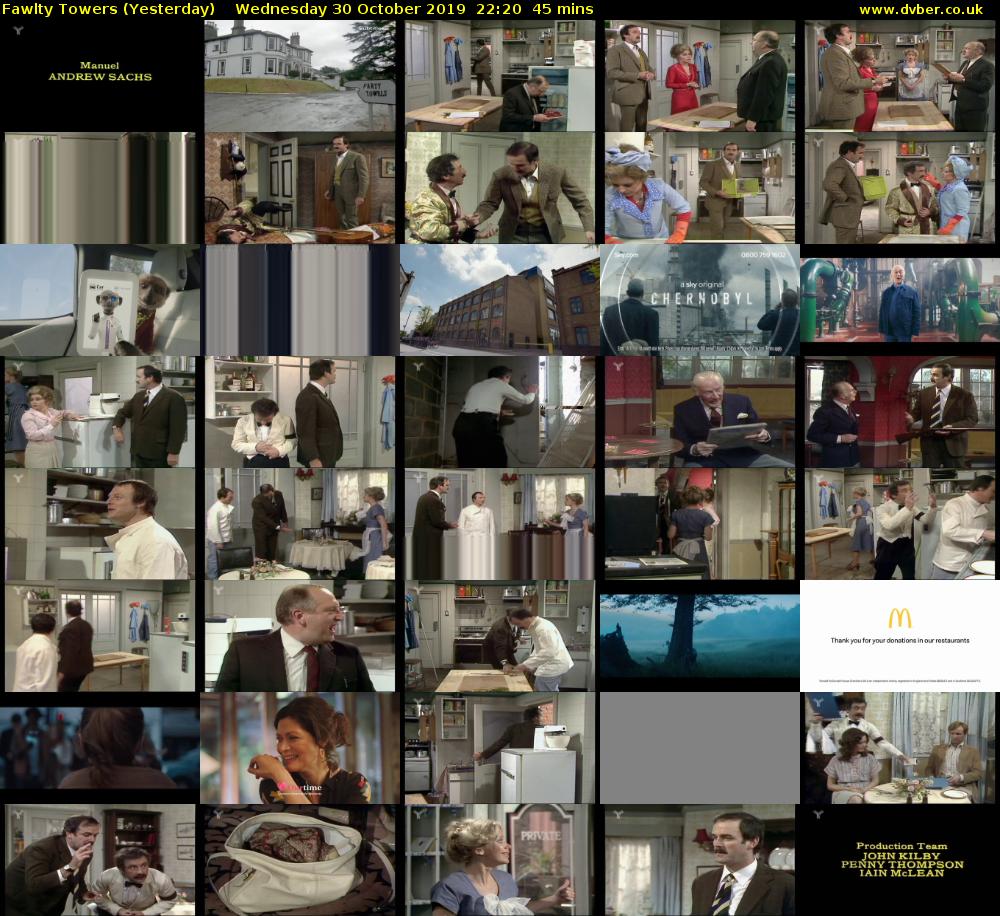 Fawlty Towers (Yesterday) Wednesday 30 October 2019 22:20 - 23:05