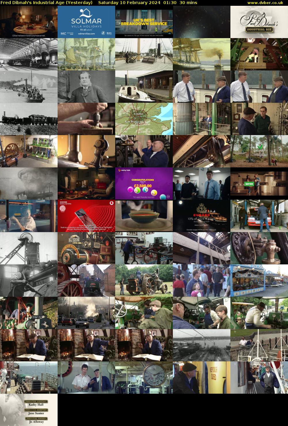 Fred Dibnah's Industrial Age (Yesterday) Saturday 10 February 2024 01:30 - 02:00