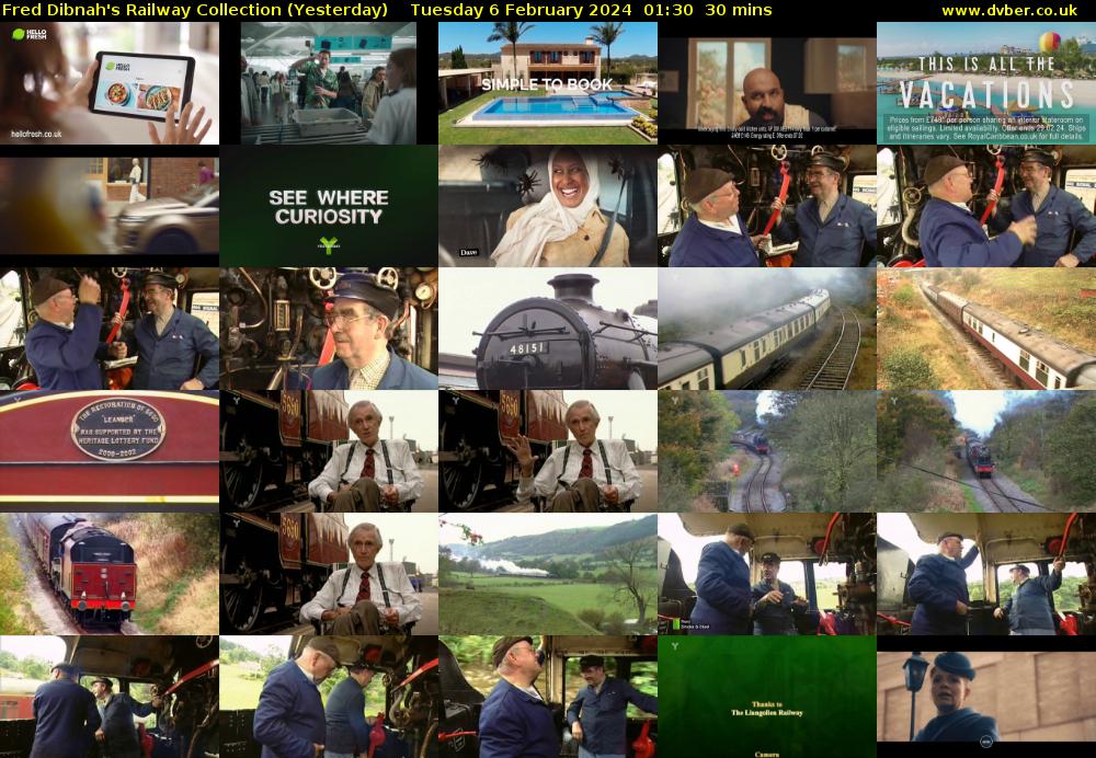 Fred Dibnah's Railway Collection (Yesterday) Tuesday 6 February 2024 01:30 - 02:00