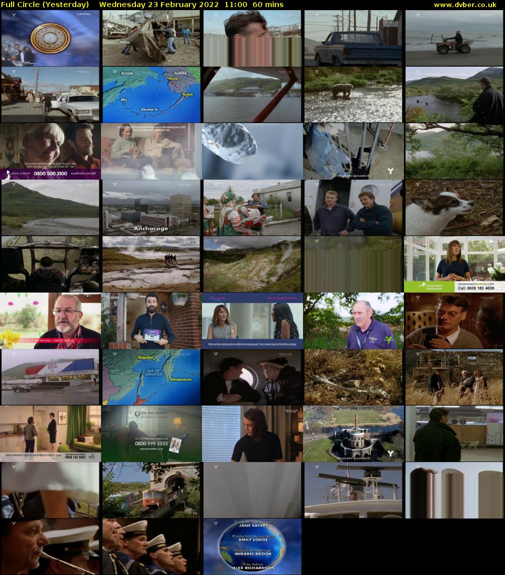 Full Circle (Yesterday) Wednesday 23 February 2022 11:00 - 12:00