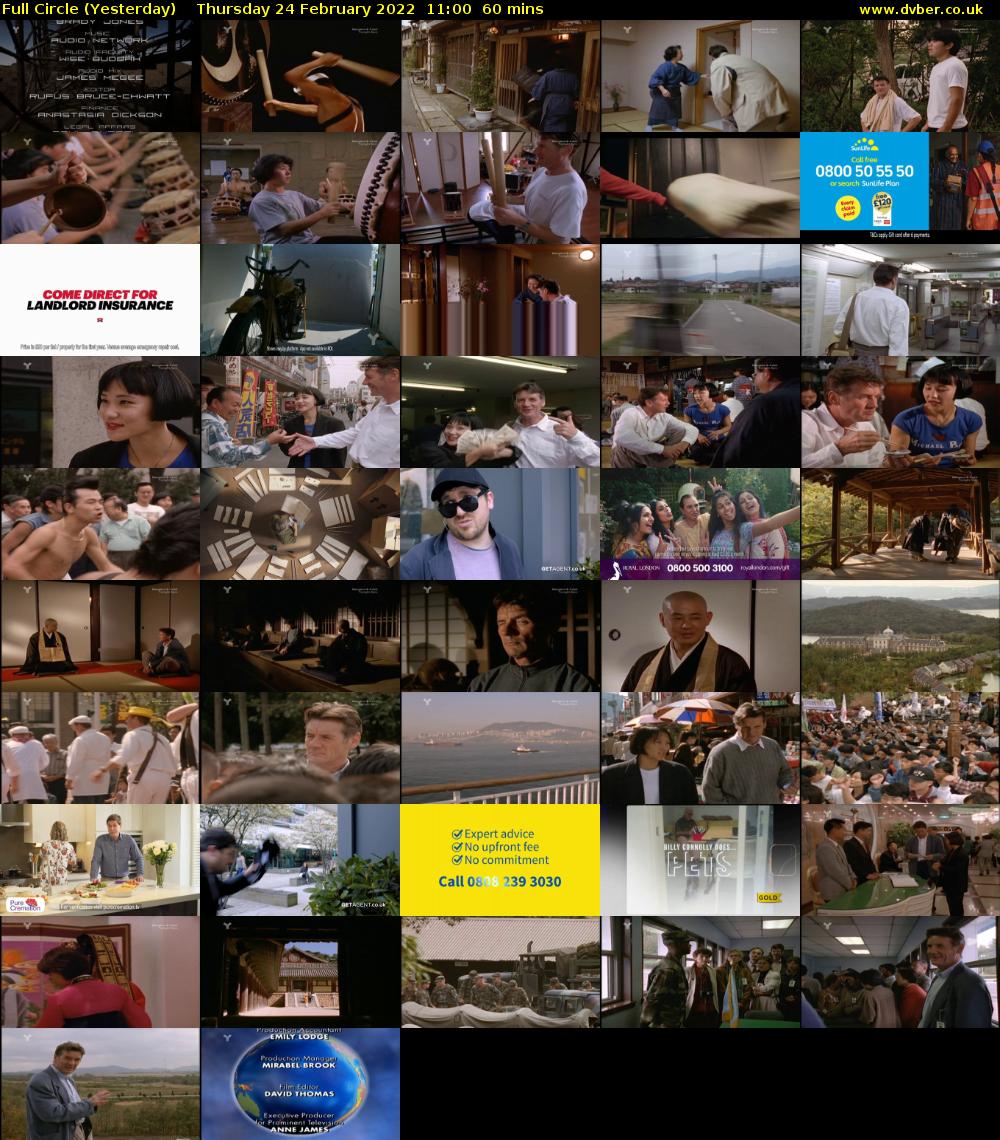 Full Circle (Yesterday) Thursday 24 February 2022 11:00 - 12:00