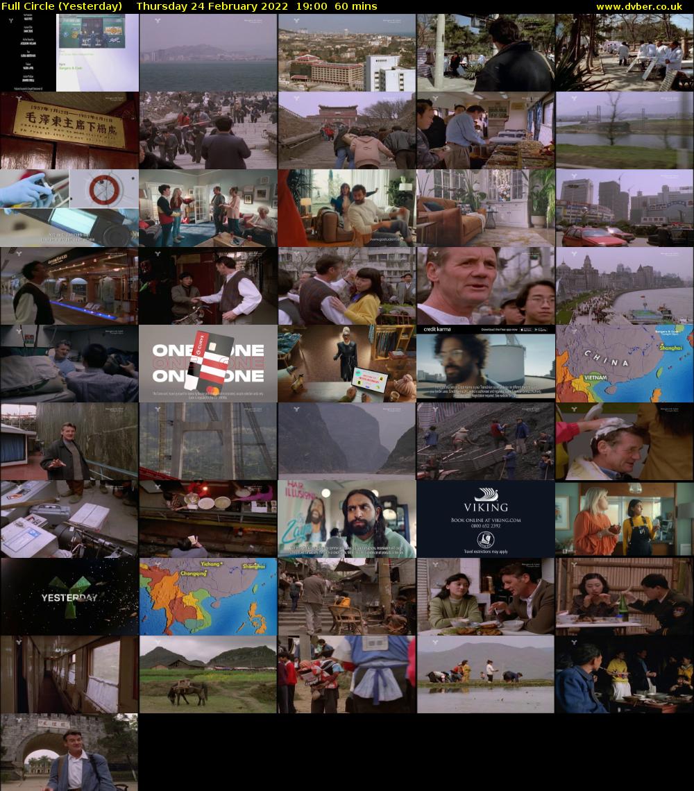 Full Circle (Yesterday) Thursday 24 February 2022 19:00 - 20:00