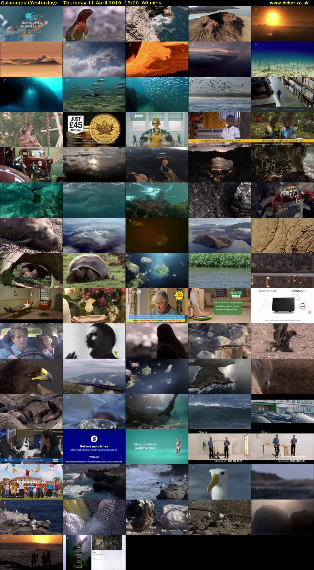 Galapagos (Yesterday) Thursday 11 April 2019 15:00 - 16:00