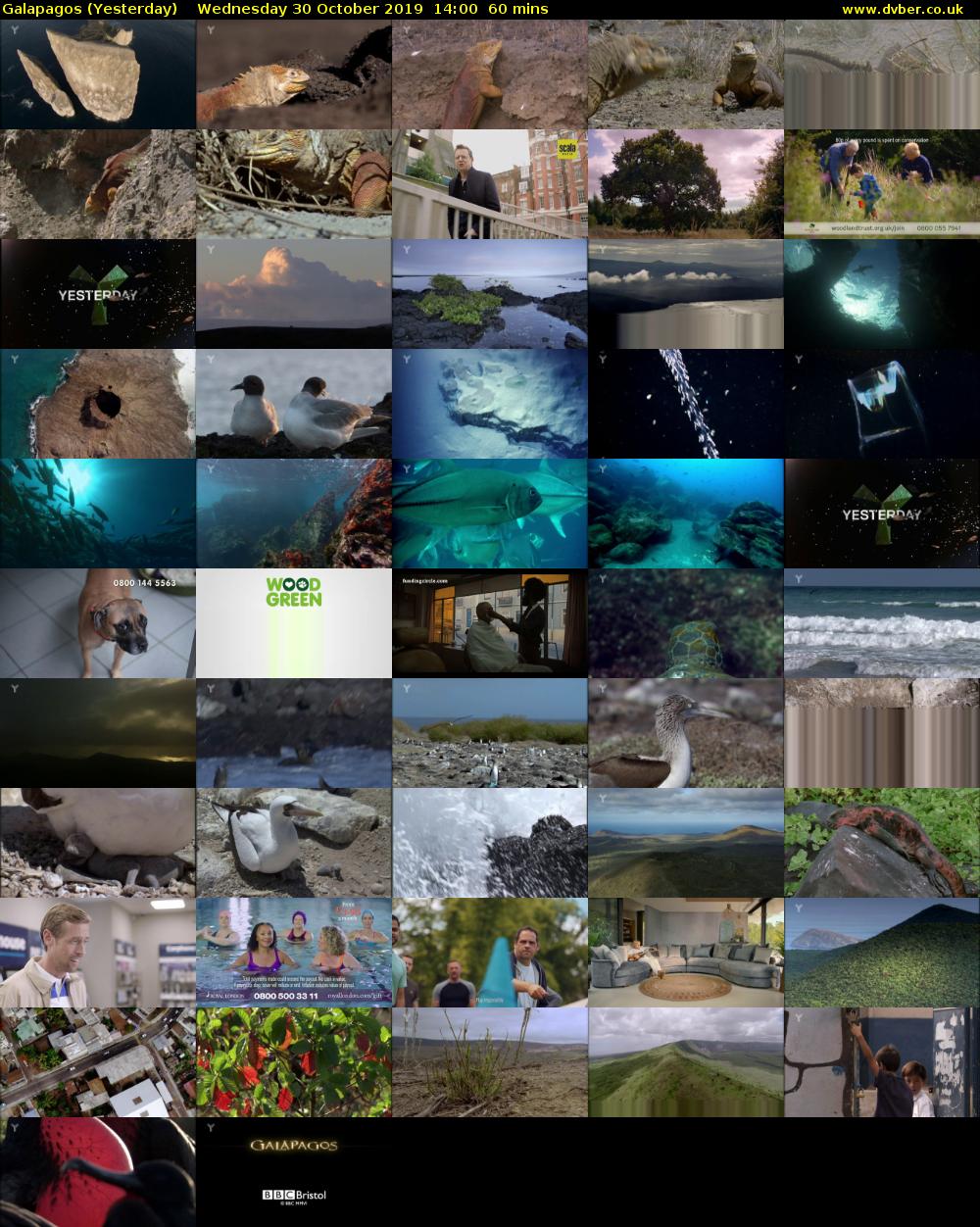 Galapagos (Yesterday) Wednesday 30 October 2019 14:00 - 15:00