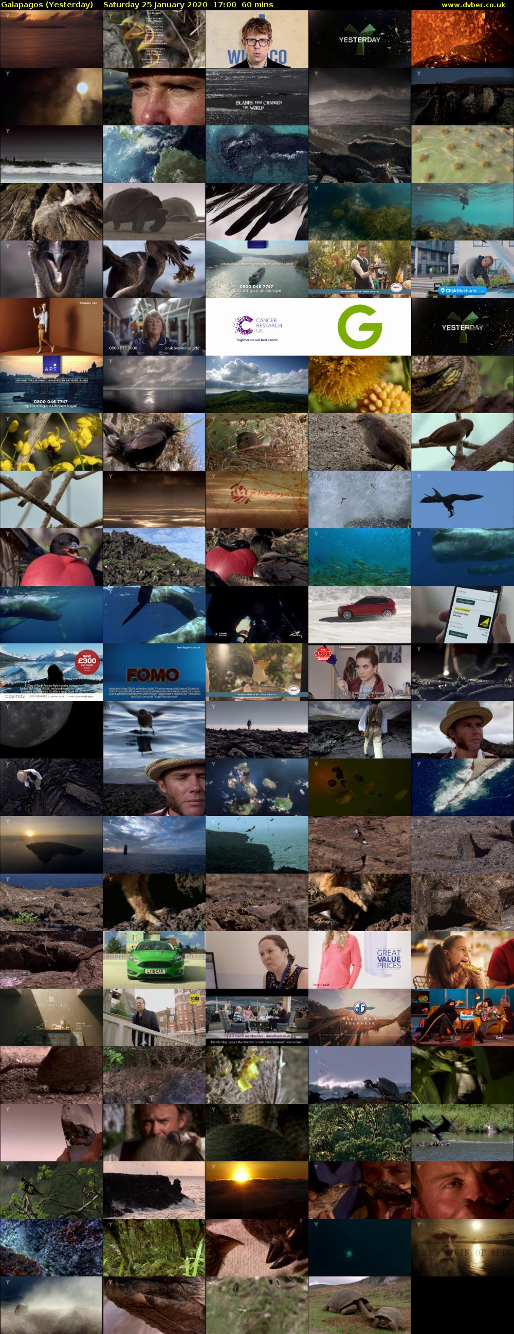 Galapagos (Yesterday) Saturday 25 January 2020 17:00 - 18:00