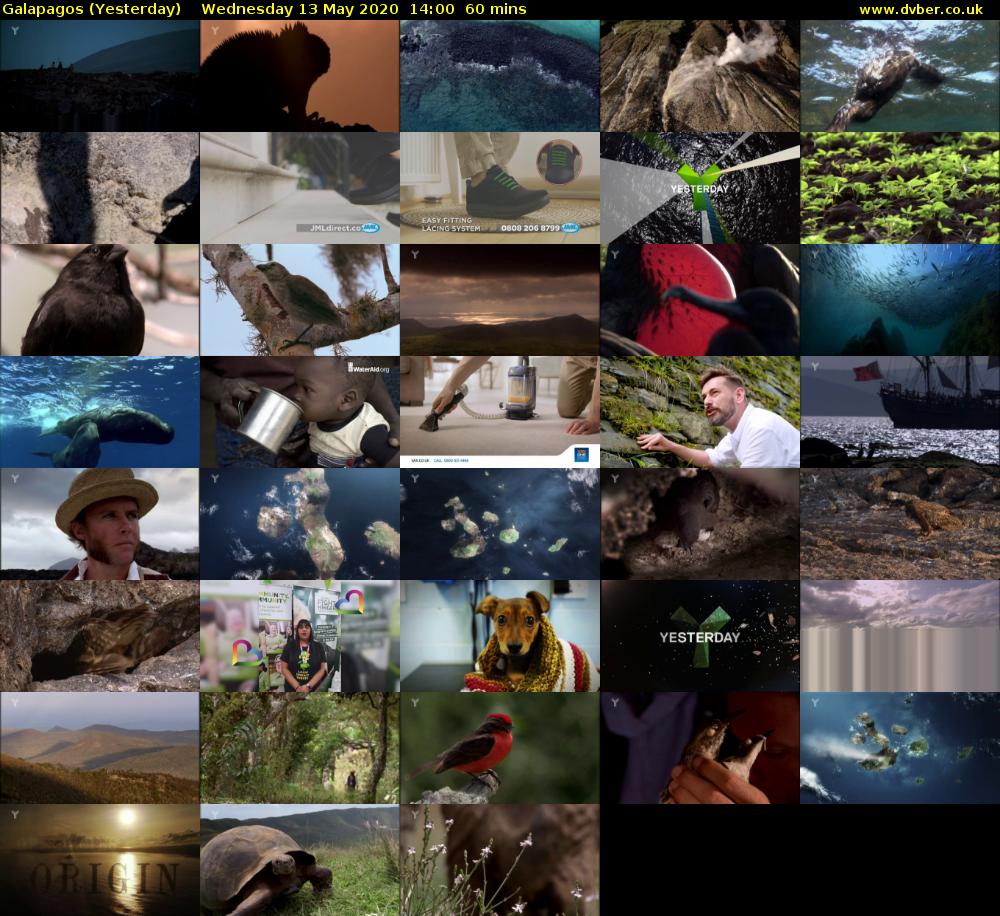 Galapagos (Yesterday) Wednesday 13 May 2020 14:00 - 15:00