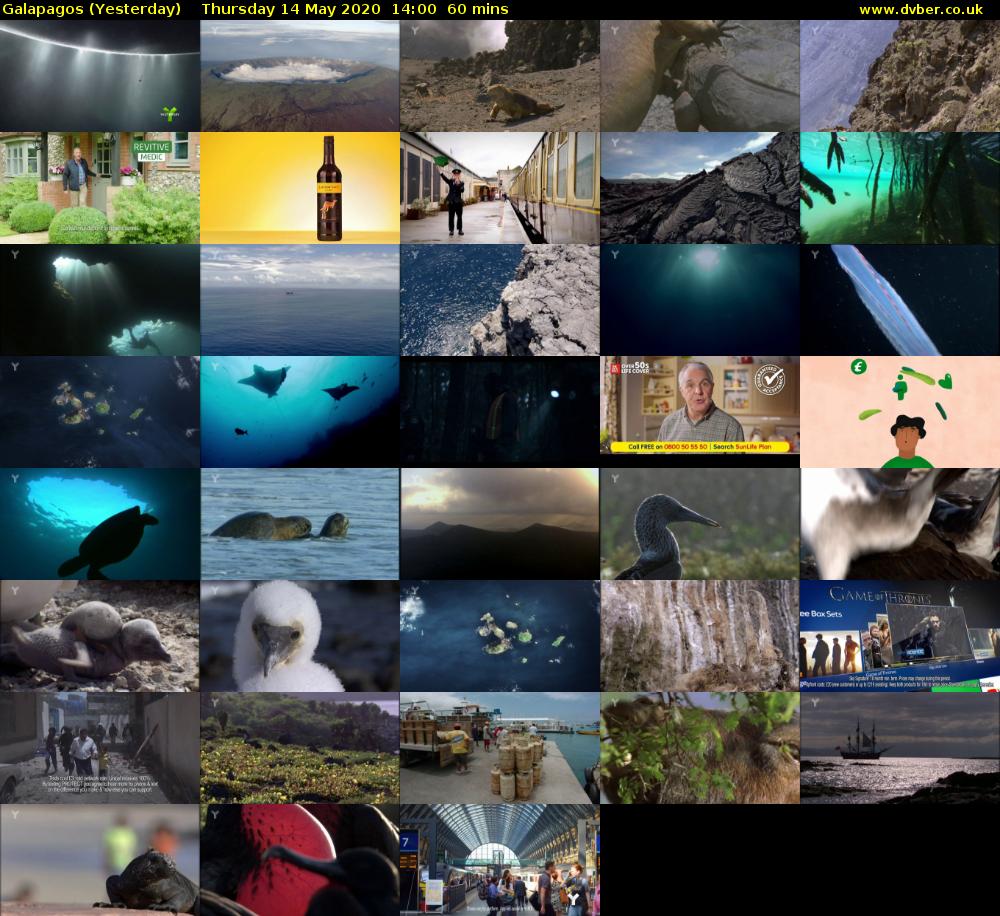 Galapagos (Yesterday) Thursday 14 May 2020 14:00 - 15:00