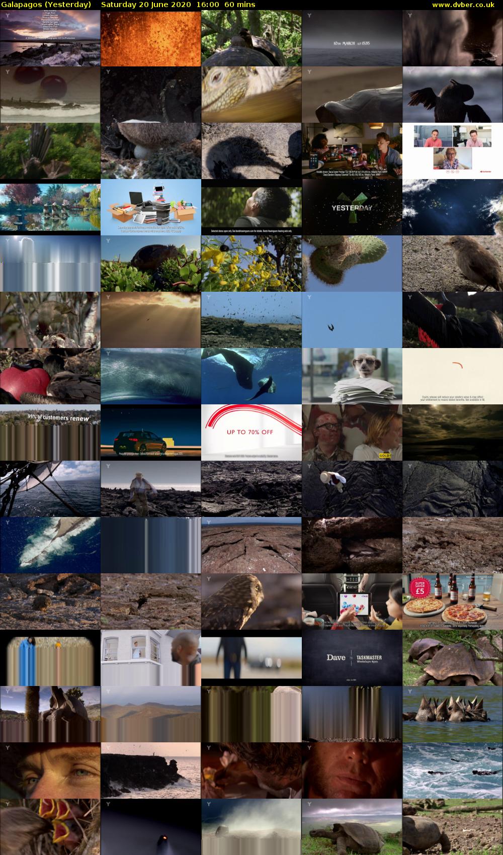 Galapagos (Yesterday) Saturday 20 June 2020 16:00 - 17:00