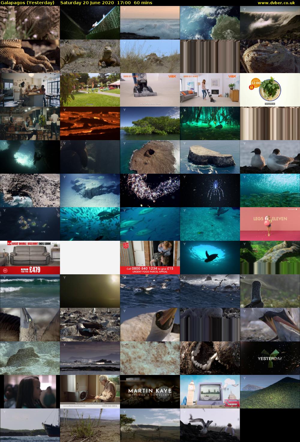 Galapagos (Yesterday) Saturday 20 June 2020 17:00 - 18:00