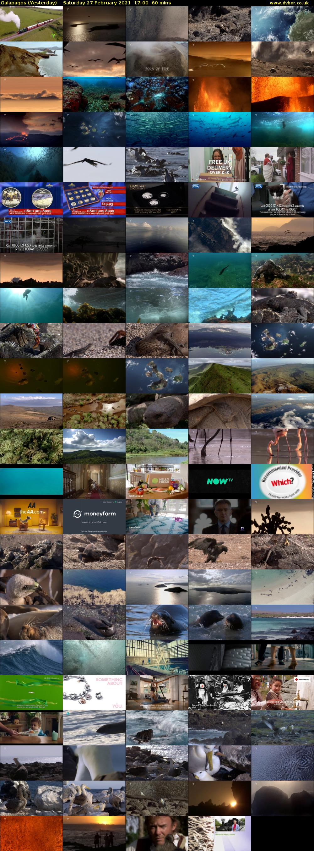 Galapagos (Yesterday) Saturday 27 February 2021 17:00 - 18:00