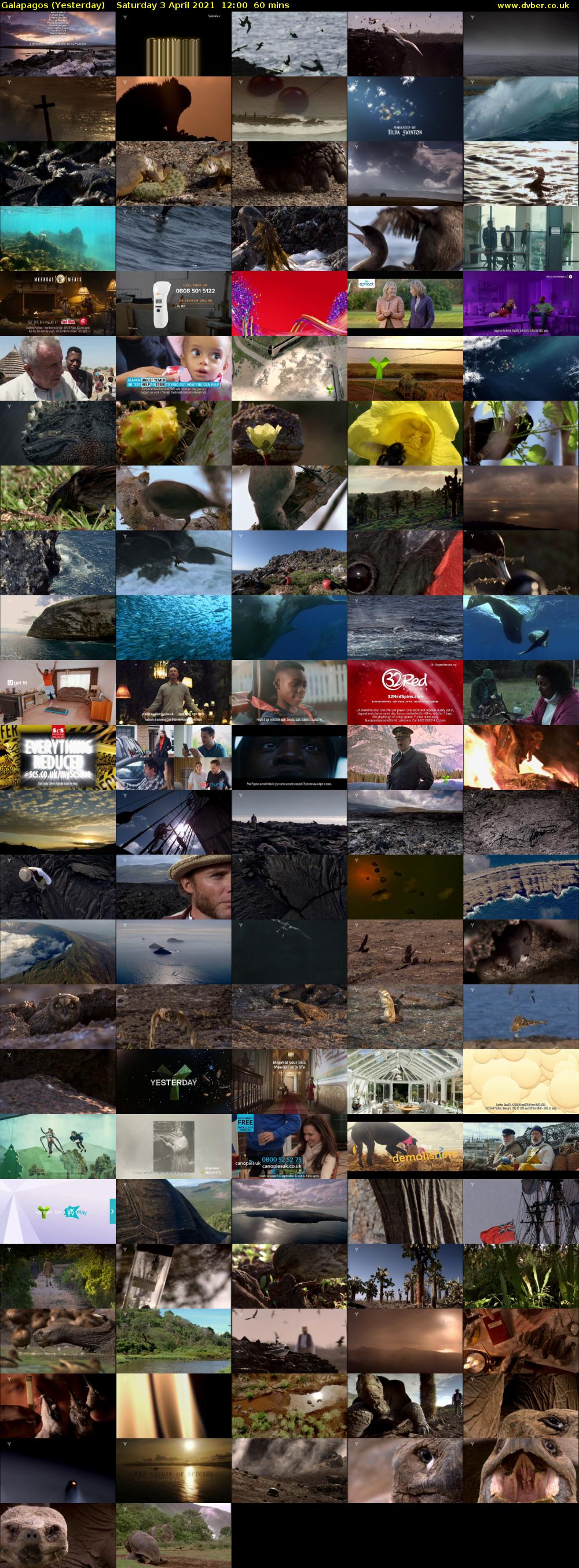 Galapagos (Yesterday) Saturday 3 April 2021 12:00 - 13:00