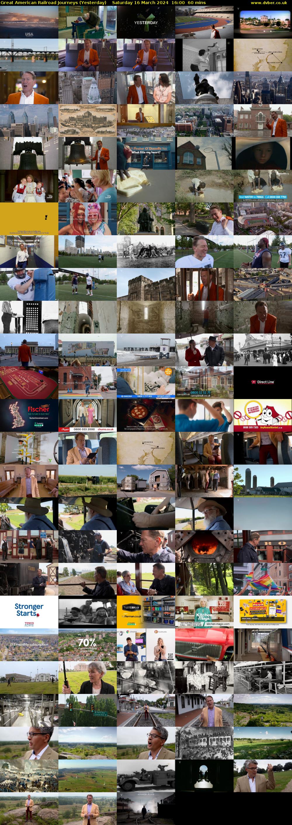 Great American Railroad Journeys (Yesterday) Saturday 16 March 2024 16:00 - 17:00