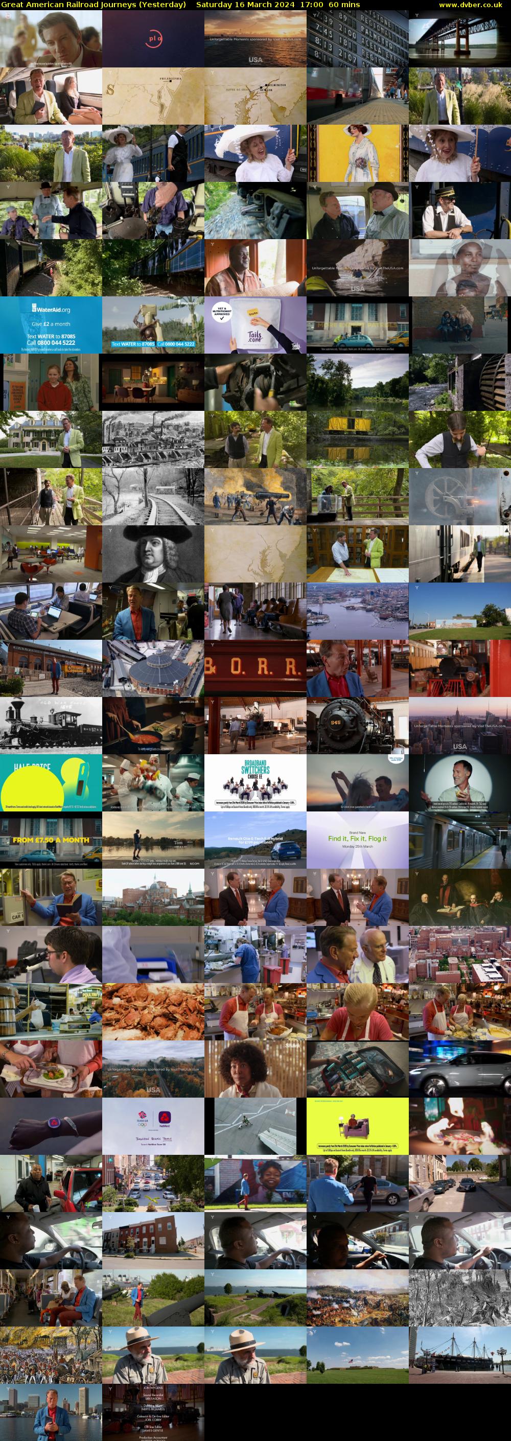 Great American Railroad Journeys (Yesterday) Saturday 16 March 2024 17:00 - 18:00