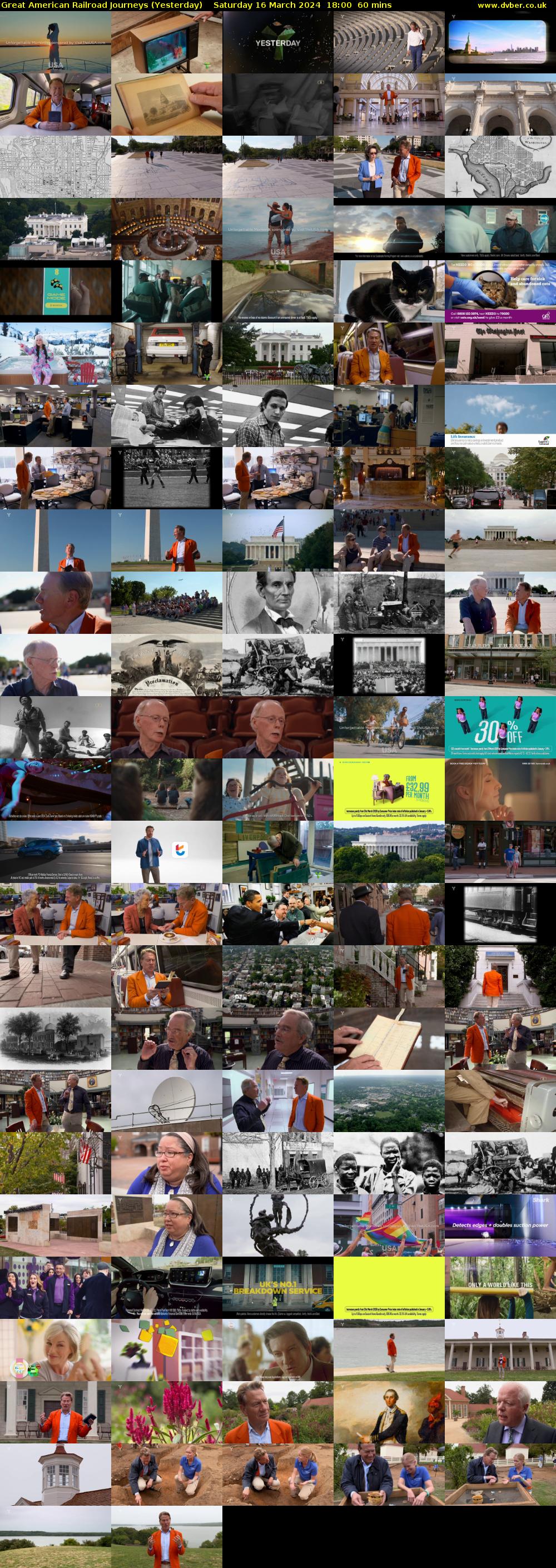 Great American Railroad Journeys (Yesterday) Saturday 16 March 2024 18:00 - 19:00