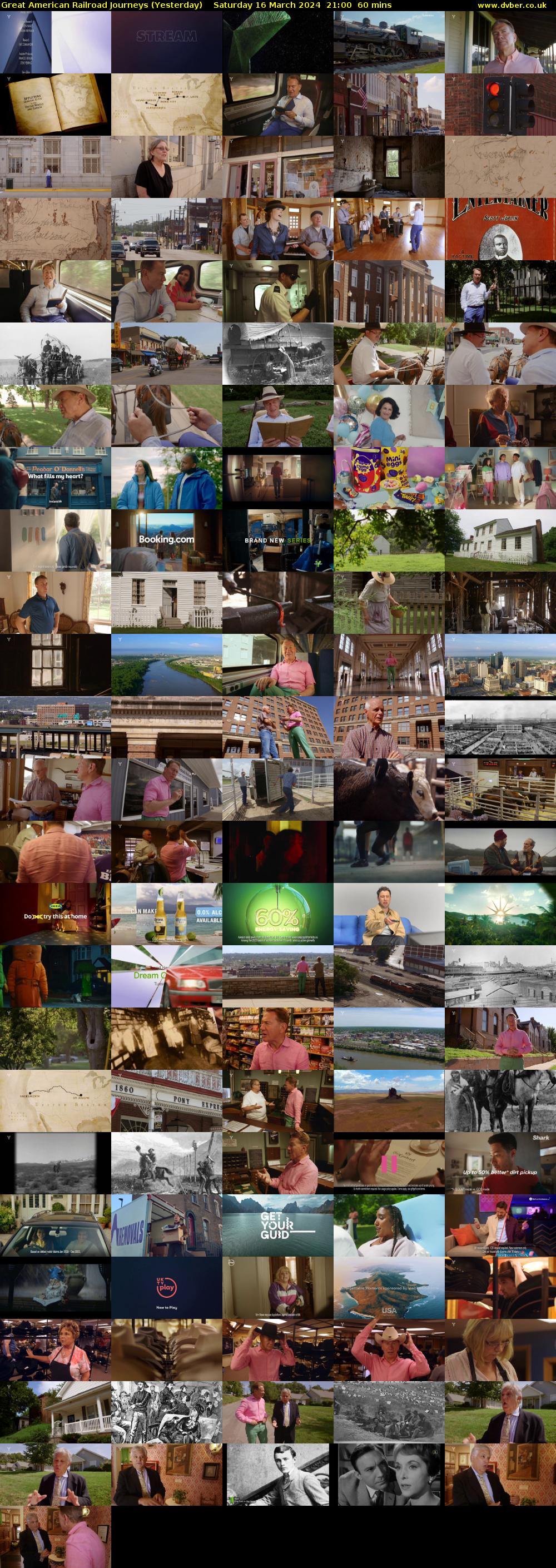 Great American Railroad Journeys (Yesterday) Saturday 16 March 2024 21:00 - 22:00