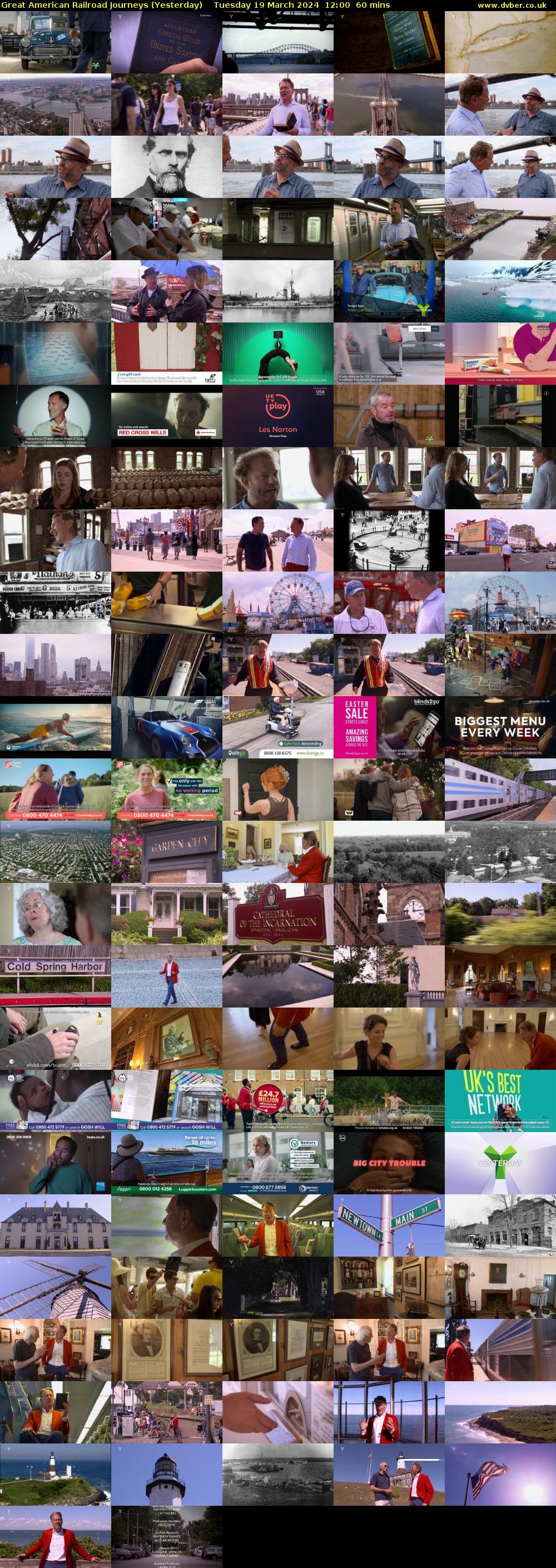 Great American Railroad Journeys (Yesterday) Tuesday 19 March 2024 12:00 - 13:00