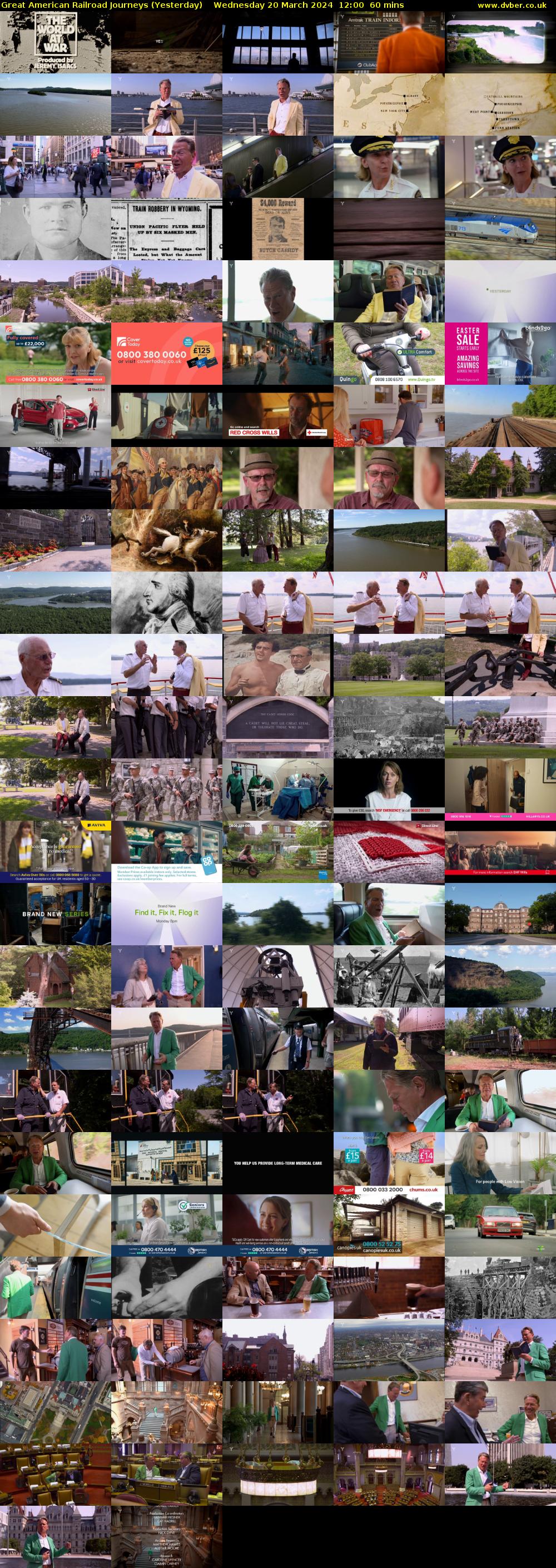 Great American Railroad Journeys (Yesterday) Wednesday 20 March 2024 12:00 - 13:00