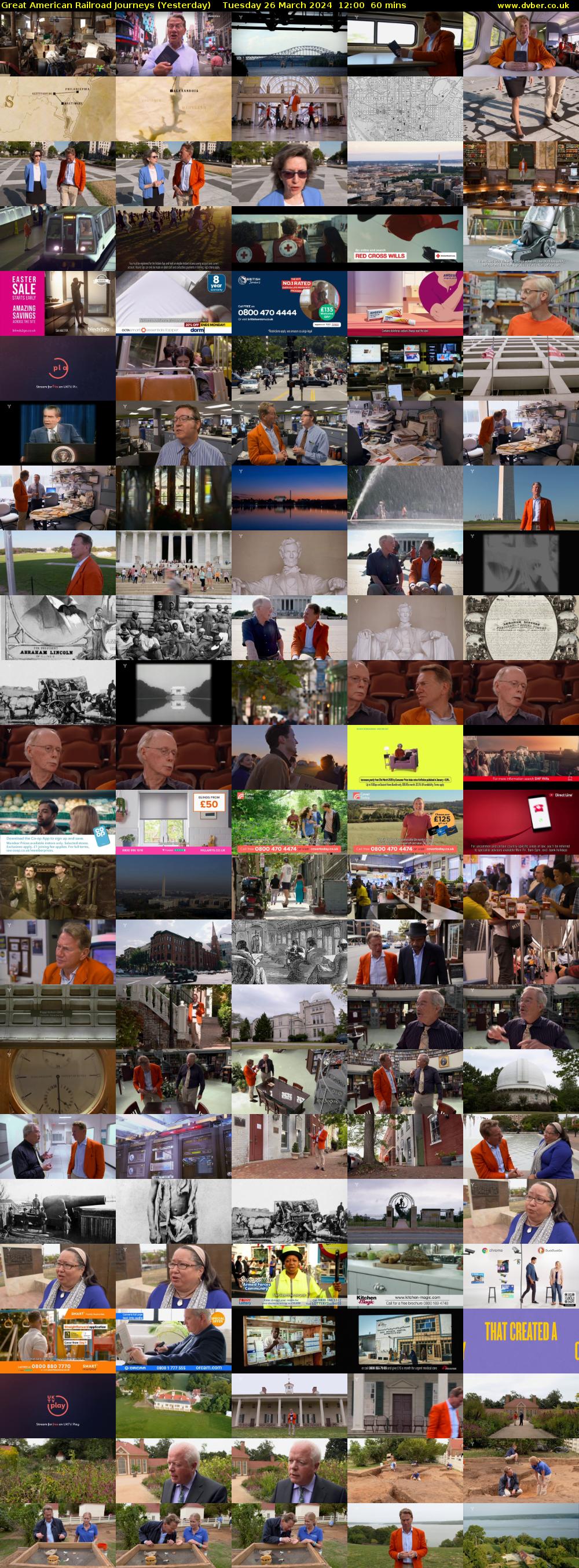 Great American Railroad Journeys (Yesterday) Tuesday 26 March 2024 12:00 - 13:00