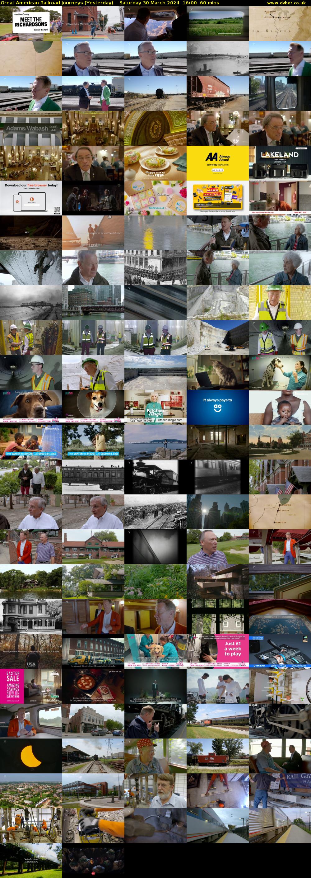 Great American Railroad Journeys (Yesterday) Saturday 30 March 2024 16:00 - 17:00