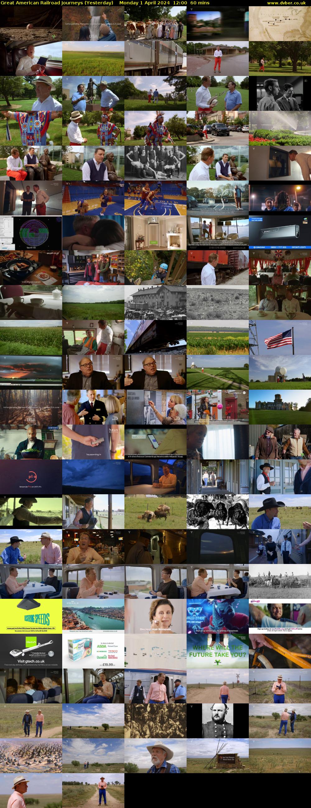 Great American Railroad Journeys (Yesterday) Monday 1 April 2024 12:00 - 13:00