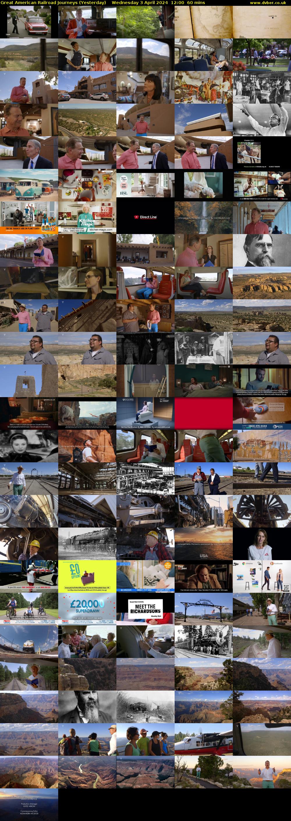 Great American Railroad Journeys (Yesterday) Wednesday 3 April 2024 12:00 - 13:00