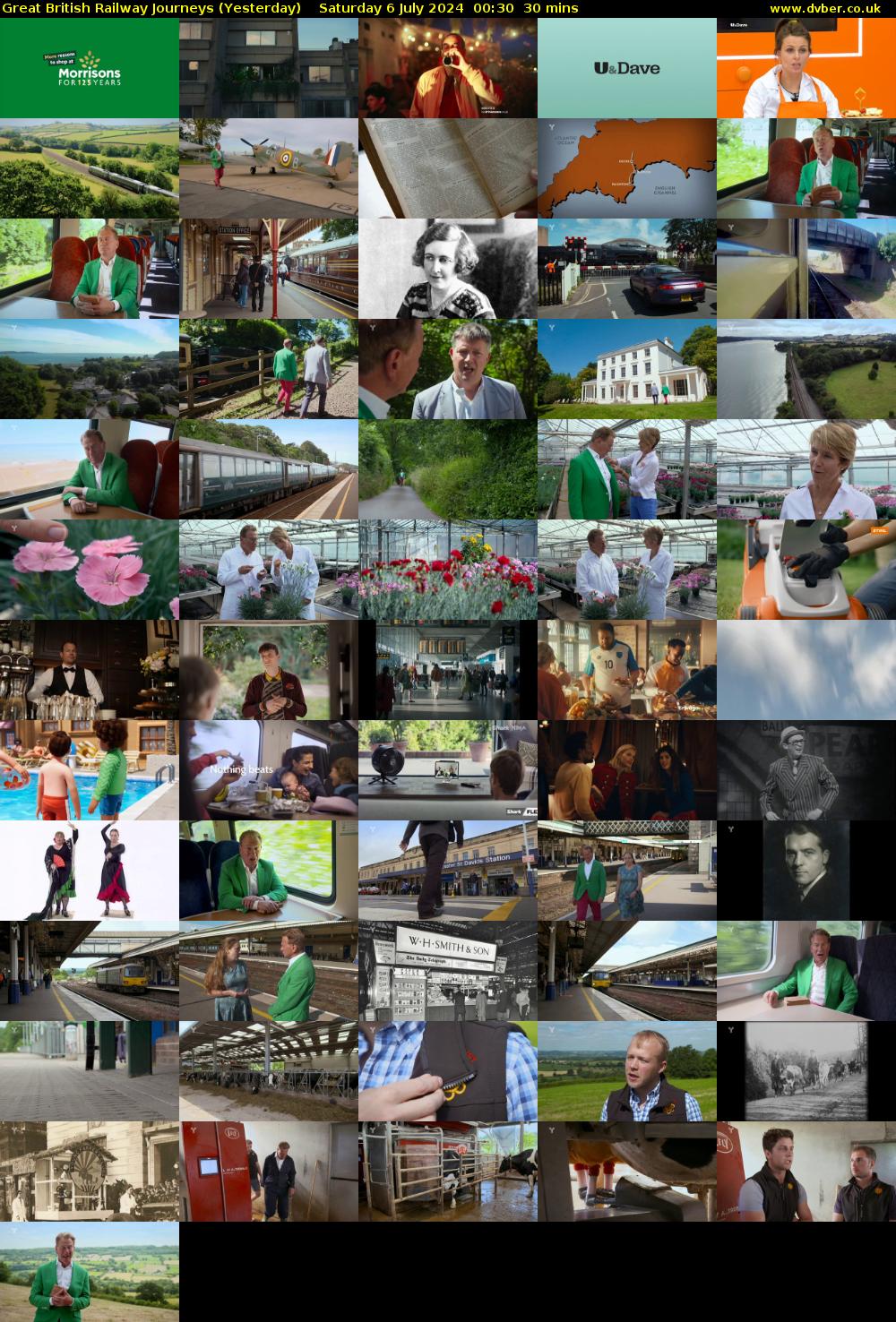 Great British Railway Journeys (Yesterday) Saturday 6 July 2024 00:30 - 01:00
