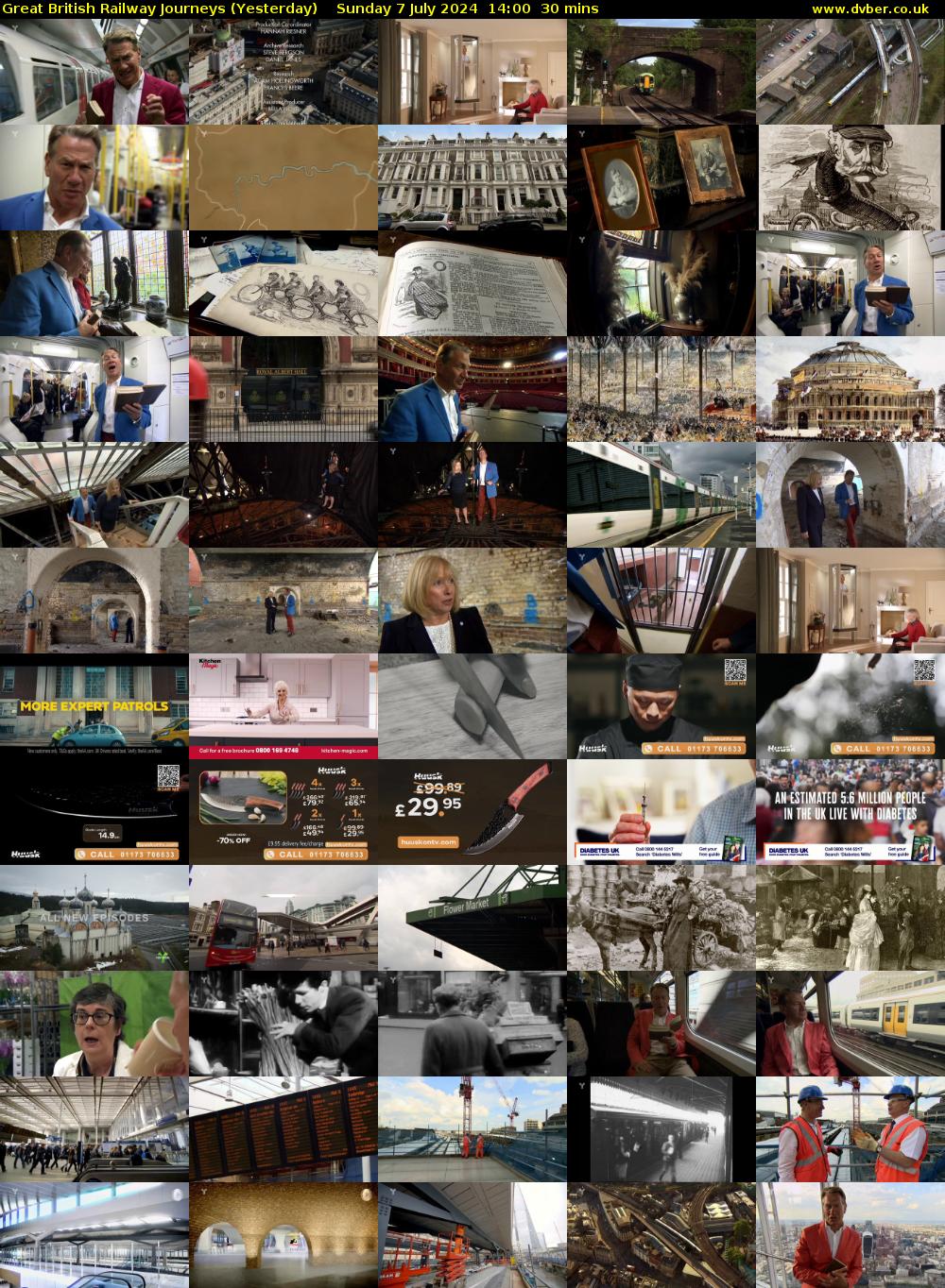 Great British Railway Journeys (Yesterday) Sunday 7 July 2024 14:00 - 14:30